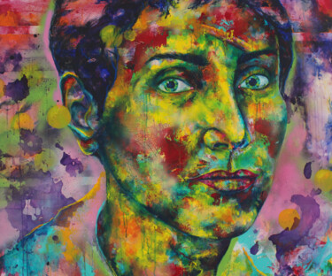 Schilderij getiteld "Maryam Mirzakhani" door Kascho, Origineel Kunstwerk, Acryl