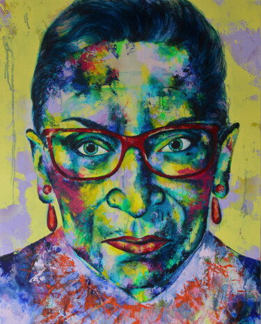 Картина под названием "Ruth Bader Ginsburg" - Kascho, Подлинное произведение искусства, Акрил