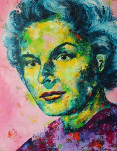 Painting titled "Ingrid Bergman" by Kascho, Original Artwork, Acrylic