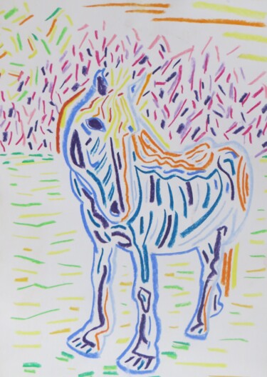 Disegno intitolato "horse2" da Kash, Opera d'arte originale, Pastello