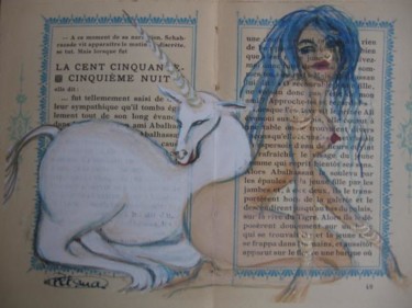 Design intitulée ""La femme à la lico…" par Mireille Rossier, Œuvre d'art originale