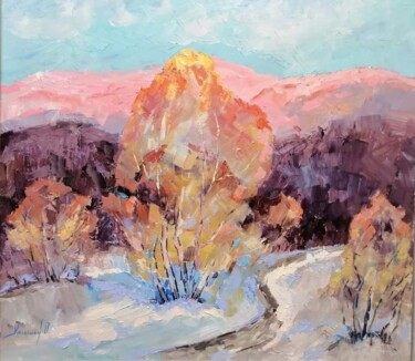 Painting titled "January day" by Miroslava Bukhalo, Original Artwork, Oil