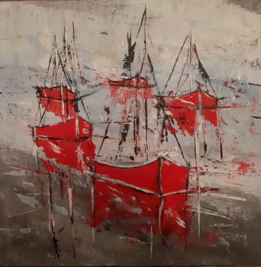 Malerei mit dem Titel "Mémoire de la mer" von Katarzyna Kwapisz, Original-Kunstwerk, Acryl