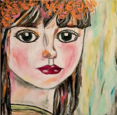 Painting titled "Alice de l'autre cô…" by Katarzyna Kwapisz, Original Artwork, Acrylic