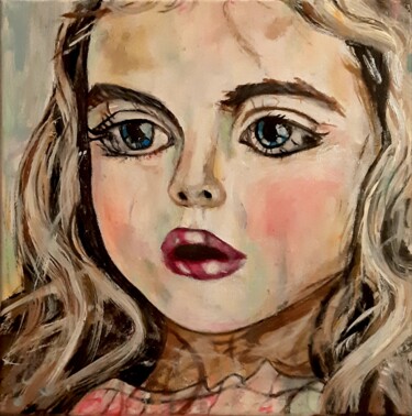 Painting titled "Alice dans le jardi…" by Katarzyna Kwapisz, Original Artwork, Acrylic