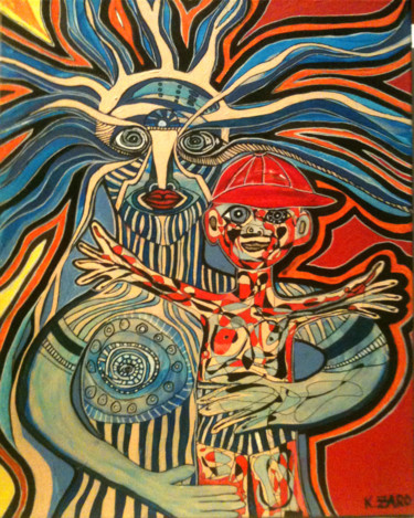 Peinture intitulée ""La mère hallucinée…" par Kasia Zaro, Œuvre d'art originale, Acrylique