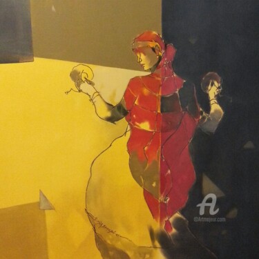 Painting titled "The Dance" by Kasim Kanasavi, Original Artwork, Acrylic Mounted on Wood Stretcher frame