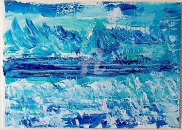 Painting titled "Blue Mountains ©" by Kasiopea, Original Artwork, Acrylic