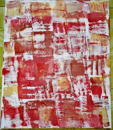 Painting titled "Sewing square ©" by Kasiopea, Original Artwork, Acrylic