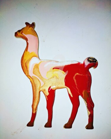 Scultura intitolato "Lama ©" da Kasiopea, Opera d'arte originale, Cartapesta