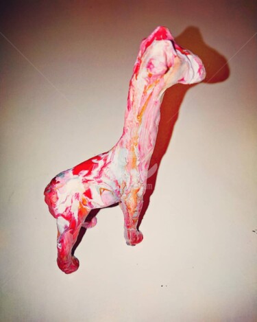 Sculpture intitulée "Girafon ©" par Kasiopea, Œuvre d'art originale, Papier mâché