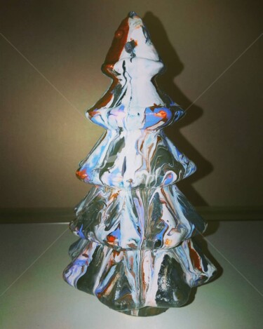 Sculpture titled "Sapin b ©" by Kasiopea, Original Artwork, Polymer clay