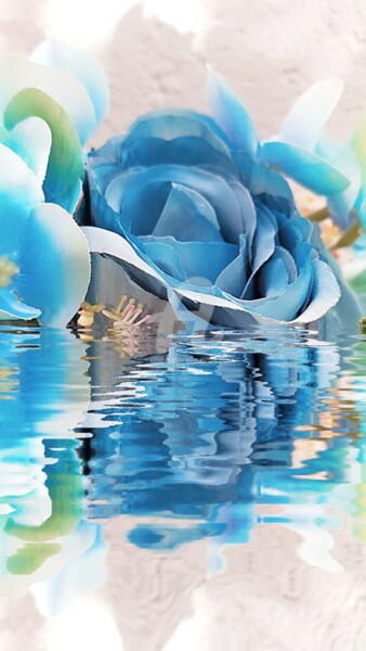 Photography titled "Reflet rose bleue ©" by Kasiopea, Original Artwork, Digital Photography