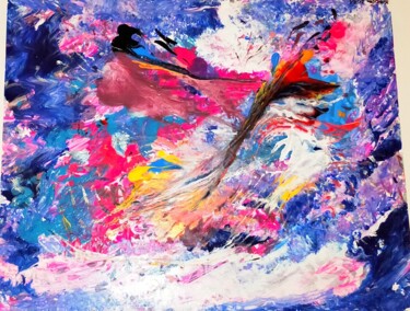 Peinture intitulée "Le colibri ©" par Kasiopea, Œuvre d'art originale, Acrylique
