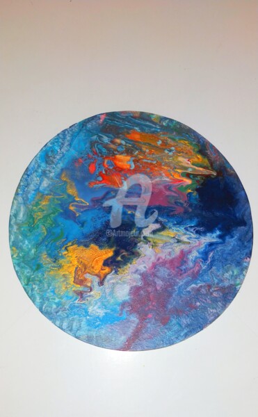 Pittura intitolato "Vue du ciel ©" da Kasiopea, Opera d'arte originale, Acrilico