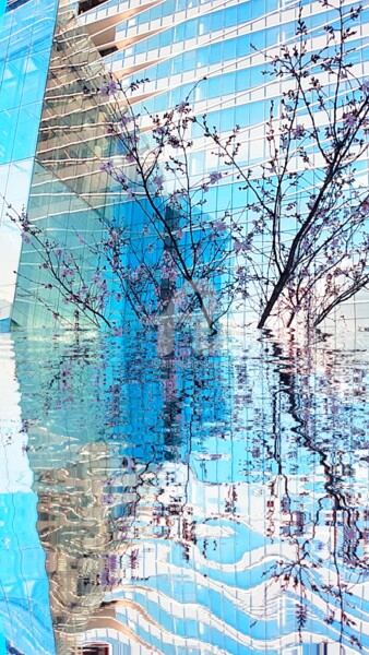 Photographie intitulée "Reflet bleu blanc &…" par Kasiopea, Œuvre d'art originale, Photographie numérique