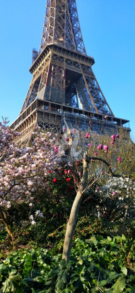 Photographie intitulée "Tour Eiffel et fleu…" par Kasiopea, Œuvre d'art originale, Photographie numérique