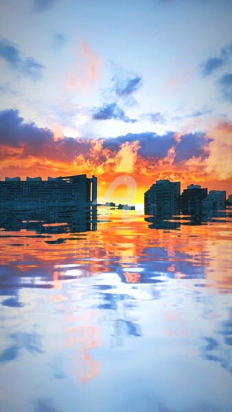 Photographie intitulée "Reflet nuages multi…" par Kasiopea, Œuvre d'art originale, Photographie numérique
