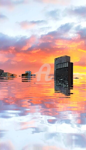 Photographie intitulée "Reflet blanc rouge…" par Kasiopea, Œuvre d'art originale, Photographie numérique