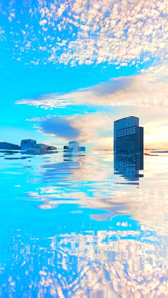 Фотография под названием "Reflet nuages en po…" - Kasiopea, Подлинное произведение искусства, Цифровая фотография