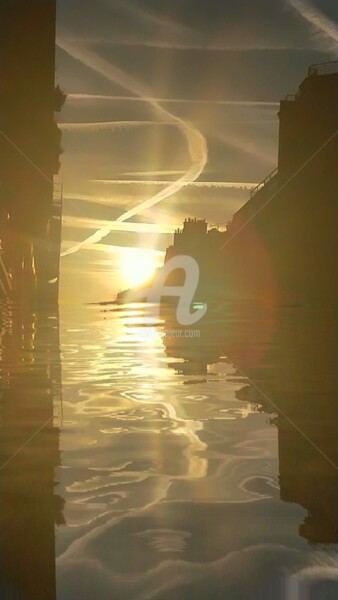 Photographie intitulée "Reflet soleil nuage…" par Kasiopea, Œuvre d'art originale, Photographie numérique
