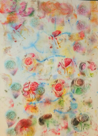 Dessin intitulée "Ruisseau fleuri ©" par Kasiopea, Œuvre d'art originale, Aquarelle