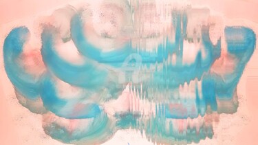 Dessin intitulée "Le reflet des vague…" par Kasiopea, Œuvre d'art originale, Aquarelle