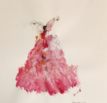 Drawing titled "Robe chat ©" by Kasiopea, Original Artwork, Gouache
