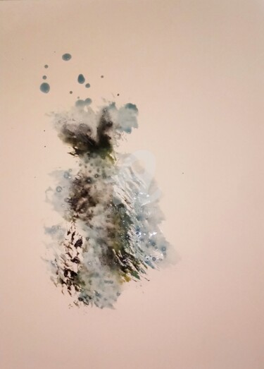 Dibujo titulada "Robe algue ©" por Kasiopea, Obra de arte original, Gouache