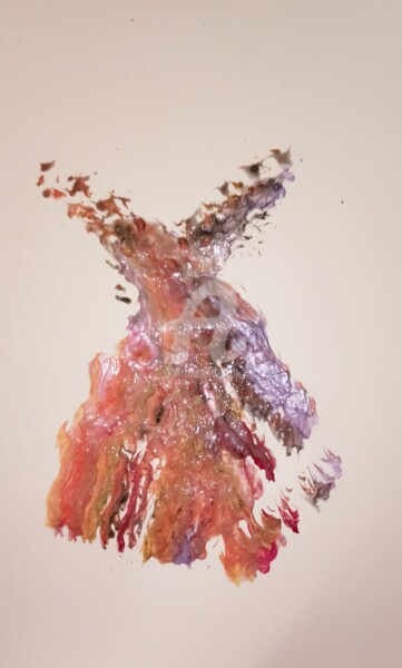 图画 标题为“Robe décolletée ora…” 由Kasiopea, 原创艺术品, 水粉