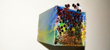 Sculpture titled "Rond paillettes ©" by Kasiopea, Original Artwork, Resin