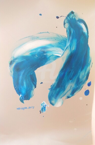 Peinture intitulée "La Baleine ©" par Kasiopea, Œuvre d'art originale, Acrylique