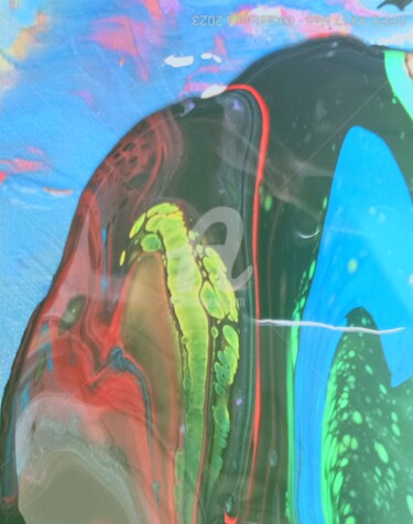 Pintura intitulada "Perroquet vert ©" por Kasiopea, Obras de arte originais, Acrílico