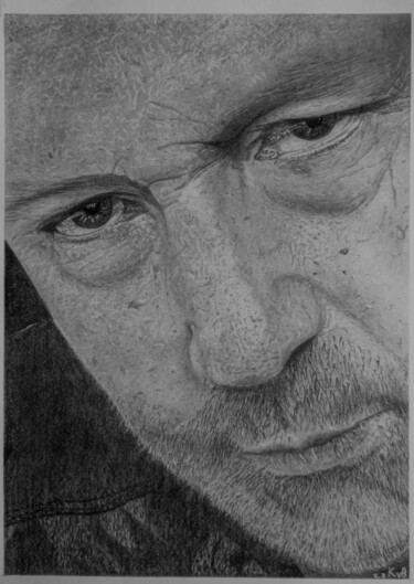 Drawing titled "Selbst Portrait 1" by Kaspar Von Bergen- Mountainart, Original Artwork, Graphite