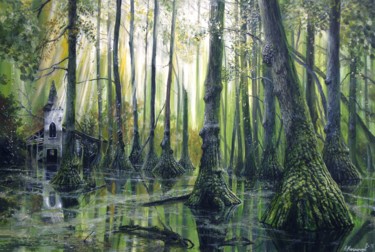 Pittura intitolato "untitled (swamp chu…" da Łukasz Kasperczyk, Opera d'arte originale, Olio