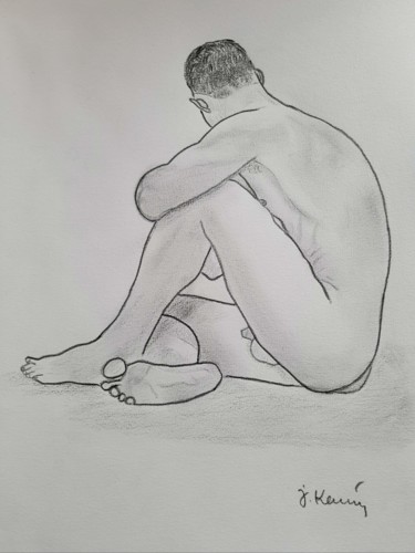Drawing titled "Feeling" by J. Kaspin, Original Artwork, Pencil