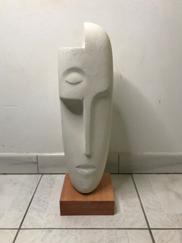 「Danseur visage」というタイトルの彫刻 Kassim Baudryによって, オリジナルのアートワーク, 気泡コンクリート