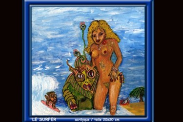 Peinture intitulée "LE SURFER" par Margarida Viegas (kassistys), Œuvre d'art originale, Autre