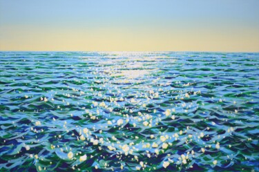 Картина под названием "Ocean. Glare 35." - Kasta, Подлинное произведение искусства, Акрил Установлен на Деревянная рама для…