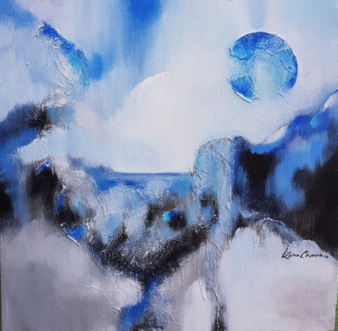 Pittura intitolato "Blue Ocean" da Kasun Wickramasinghe, Opera d'arte originale, Acrilico Montato su Telaio per barella in l…