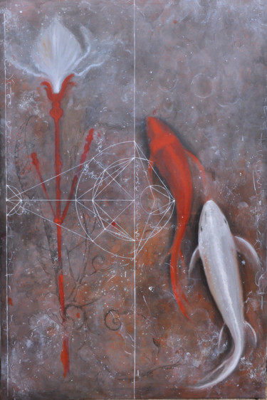 Ζωγραφική με τίτλο "A Journey for Two" από Kasun Wickramasinghe, Αυθεντικά έργα τέχνης, Ακρυλικό Τοποθετήθηκε στο Ξύλινο φορ…