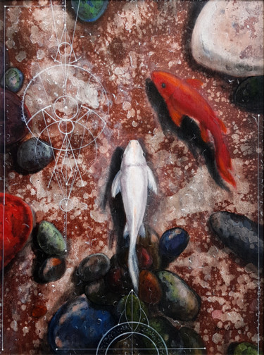 Peinture intitulée "Peaceful Reflections" par Kasun Wickramasinghe, Œuvre d'art originale, Acrylique Monté sur Châssis en bo…