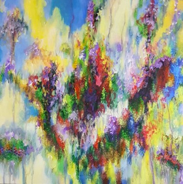 Картина под названием "The Faded Bouquet" - Kasun Wickramasinghe, Подлинное произведение искусства, Акрил Установлен на Дере…
