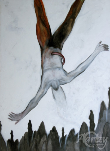 Peinture intitulée "Free Falling" par Kasun Wickramasinghe, Œuvre d'art originale, Acrylique Monté sur Châssis en bois