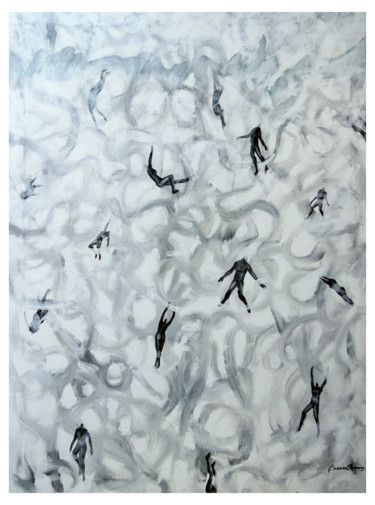 Painting titled "Prison of Souls" by Kasun Wickramasinghe, Original Artwork, Acrylic Mounted on Wood Stretcher frame