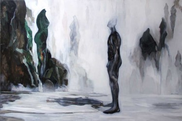 Peinture intitulée "Gray Canyons" par Kasun Wickramasinghe, Œuvre d'art originale, Acrylique Monté sur Châssis en bois