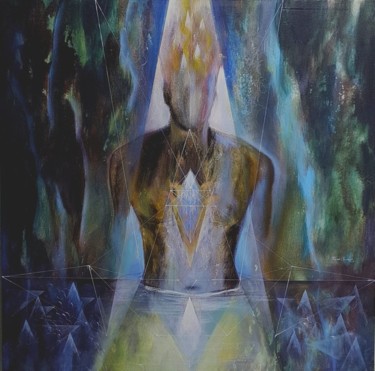 Painting titled "Prismatic Solitude" by Kasun Wickramasinghe, Original Artwork, Acrylic Mounted on Wood Stretcher frame