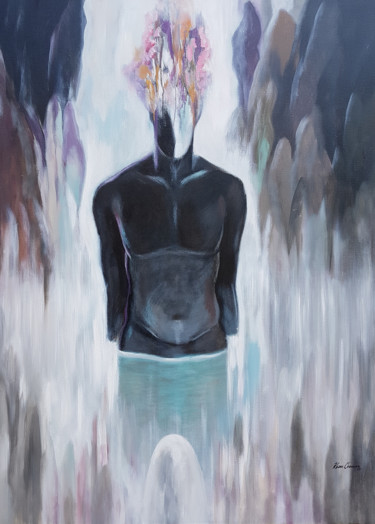 Pintura titulada "Where the Waters Ru…" por Kasun Wickramasinghe, Obra de arte original, Acrílico Montado en Bastidor de cam…