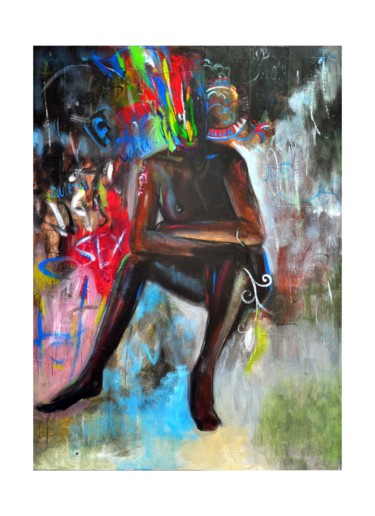 Painting titled "Attack of the Vices" by Kasun Wickramasinghe, Original Artwork, Acrylic Mounted on Wood Stretcher frame