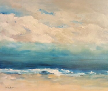 Painting titled "The Storm" by Kat Gordon, Original Artwork, Acrylic Mounted on Wood Stretcher frame